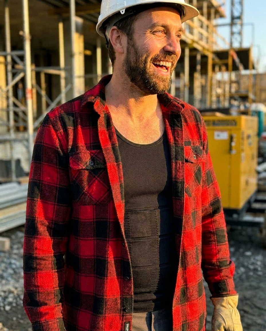 travailleur de la construction sur un chantier portant un casque de sécurité