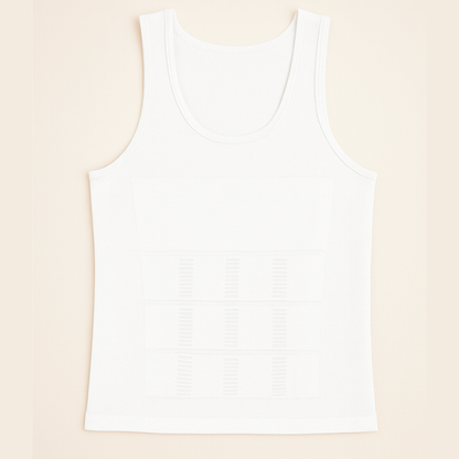 Débardeur de compression blanc Veste de Compression Élégante™, conçu pour sculpter la silhouette et offrir un maintien discret et confortable.